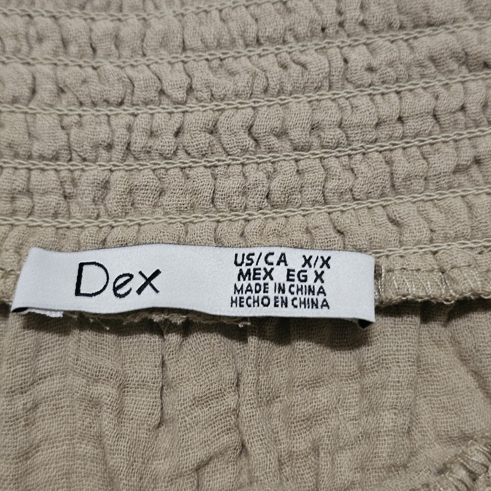 Dex Women Skirt Size X Fit 14 Brown Relaxed Fit Elastic Waistband Tiered New 327 - Picture 5 of 9